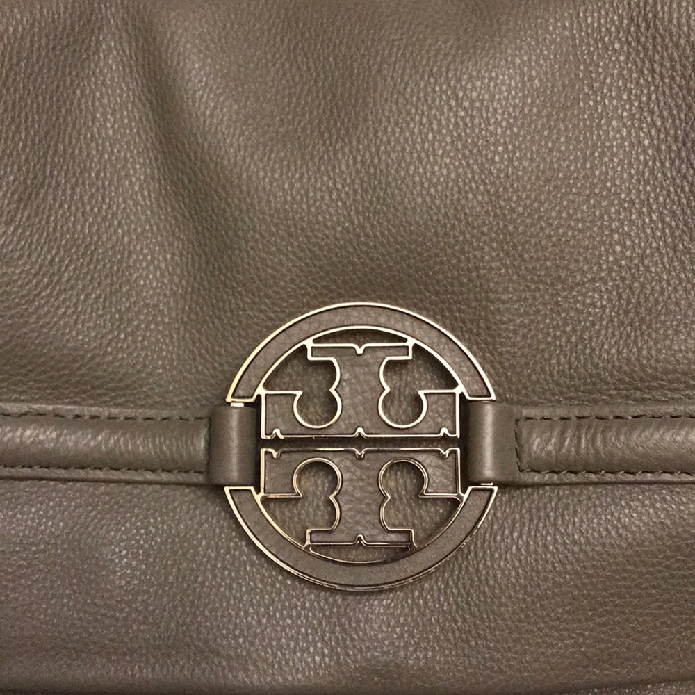 Tory Burch Grey/Green Satchel Crossbody Bag Medium
